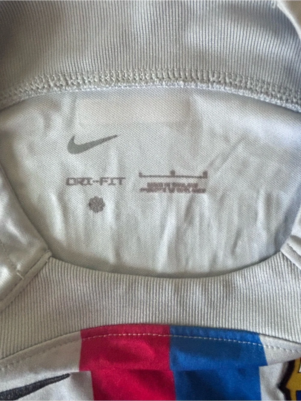 Nike FC Barcelona Robert lewandowski Kids Gray Jersey with Pink & Blue Cross